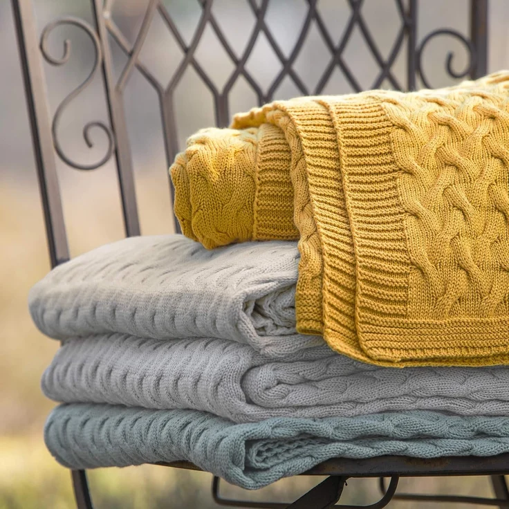 Wolldecke Strickdecke Somero, IBENA, Strickmuster, Kuscheldecke – Bild 3