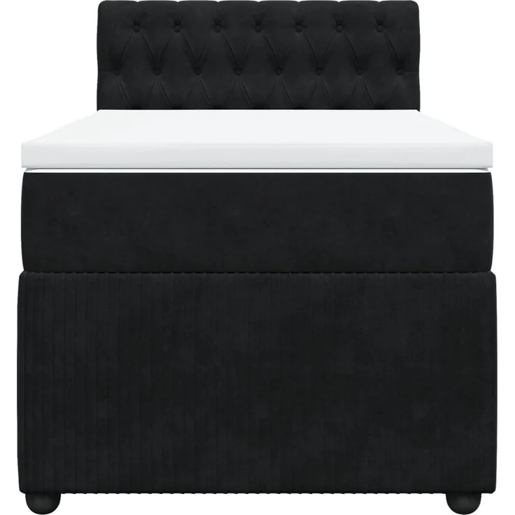 vidaXL Boxspringbett mit Matratze Schwarz 80x200 cm Samt 3287598 – Bild 4