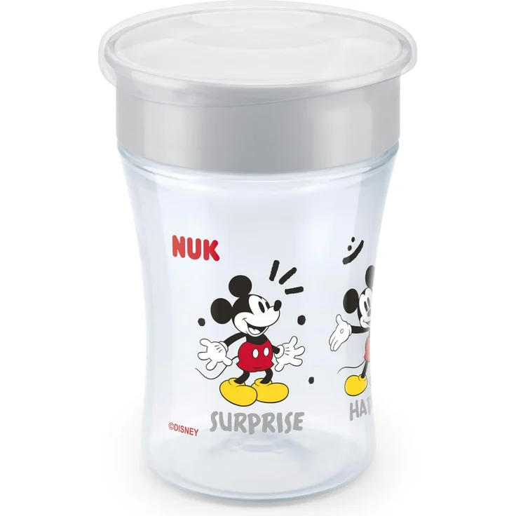NUK Magic Cup Trinklernbecher | 8+ Monate | 230 ml | Auslaufsicherer 360°-Trinkrand zum Trinken von allen Seiten | Auswaschbar | Disney Micky Maus
