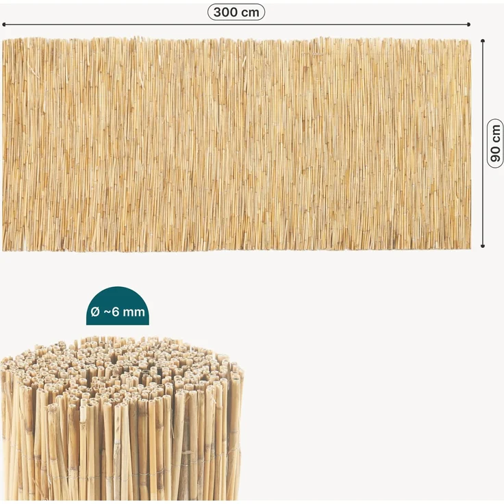 Schilfzaun Abbateggio 90x300 cm [casa. pro] – Bild 2