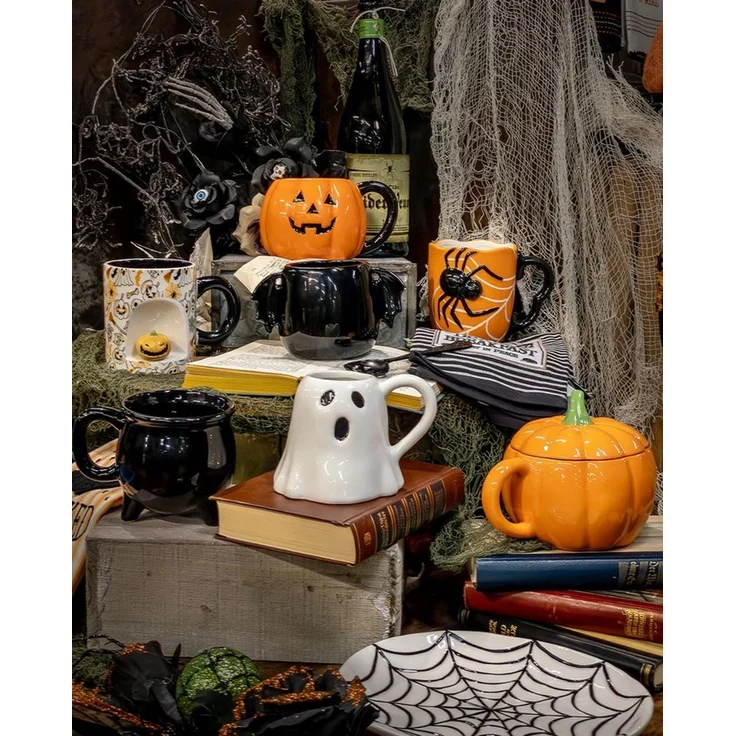 Horror-Shop Tasse Halloween Motiv Tasse mit Mini Kürbis als Geschenk, Keramik – Bild 4