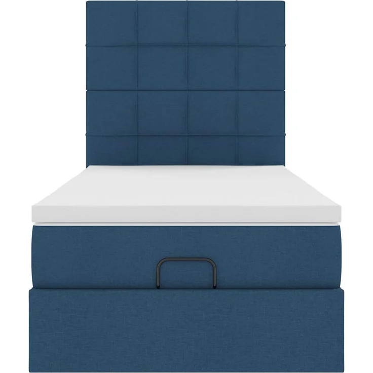 vidaXL Ottomane Bett mit Matratze & LEDs Blau 90x200 cm Stoff 3313981 – Bild 6