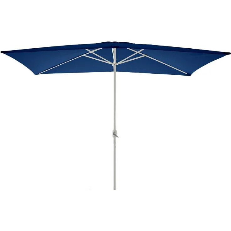 VCM Sonnenschirm eckig 2x3m Blau, Marktschirm mit Kurbel und verrottungsfester Polyesterbespannung