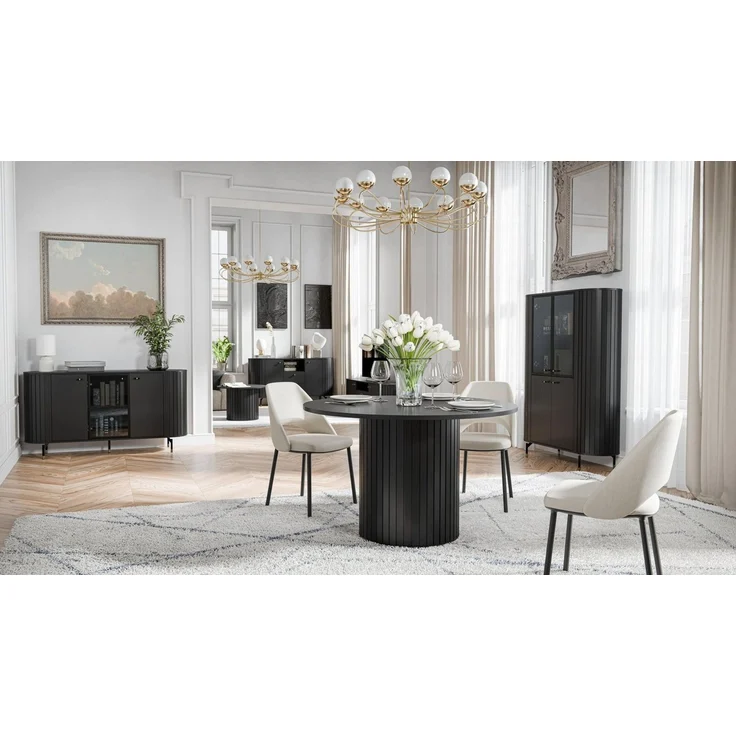 designimpex Esstisch Design Esstisch Tisch Roma DO-8 rund Esszimmer 120 x 75 cm – Bild 2