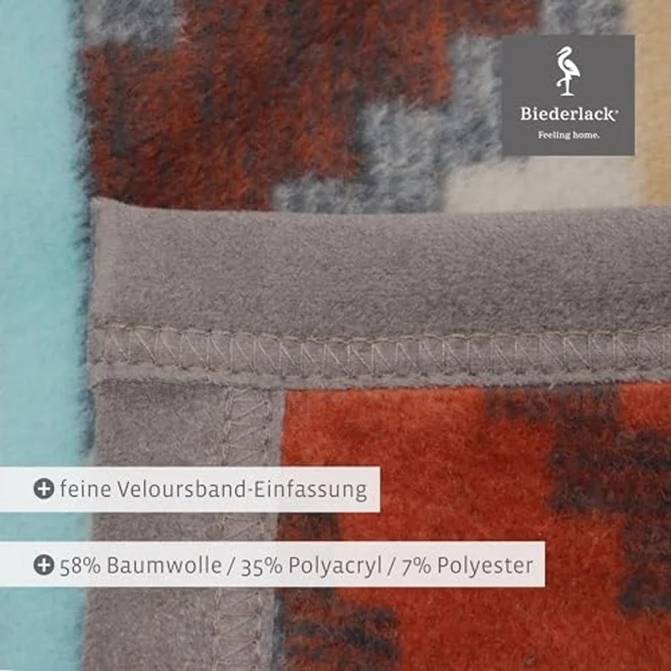 Wohndecke Ethno Prisma, Ethno-Kuscheldecke in 150x200 cm, Biederlack, Decke aus Baumwollmischgewebe, Made in Germany – Bild 6