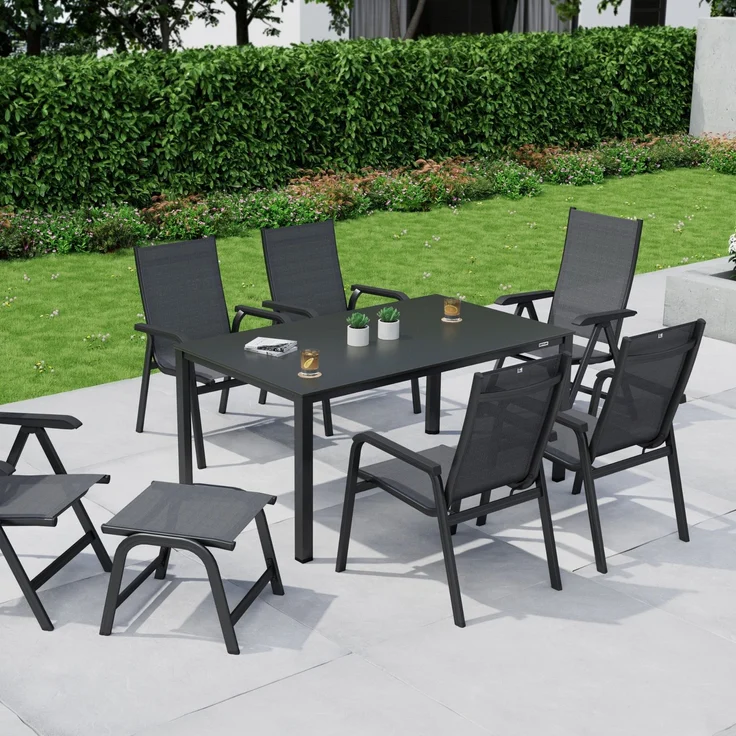 Kettler CUBIC KETTALUX-PLUS Dining-Tisch 160 x 95 cm Anthrazit – Bild 2
