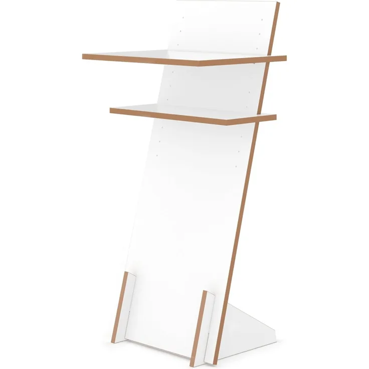 Tojo Pult | Stehpult höhenverstellbar | Auch als Sitzpult geeignet | 120x50 cm (H x B) | Farbe Weiß | Schreibpult mit verstellbaren Fächern | Holzpult zu Lesen und Schreiben | Design Pult