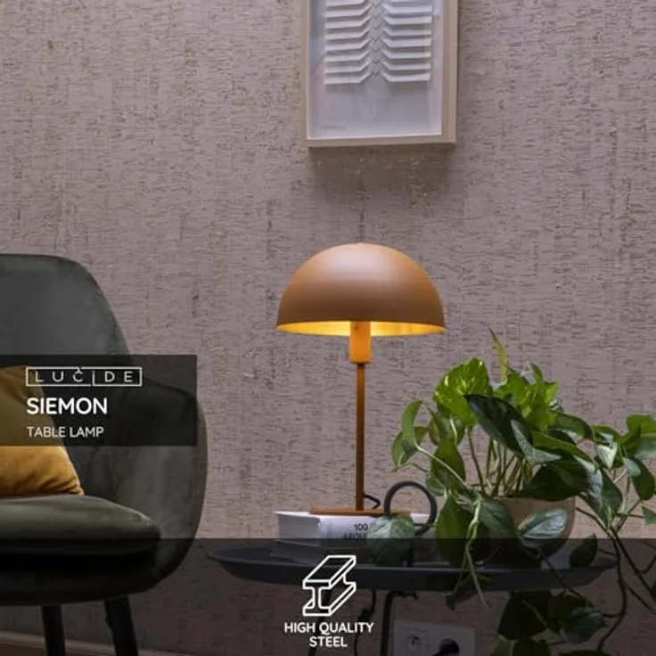 Lucide 45596/01/44, Nachttischlampe mit E14 Fassung für dimmbare und Smart-Home-Leuchtmittel, weiß – Bild 3