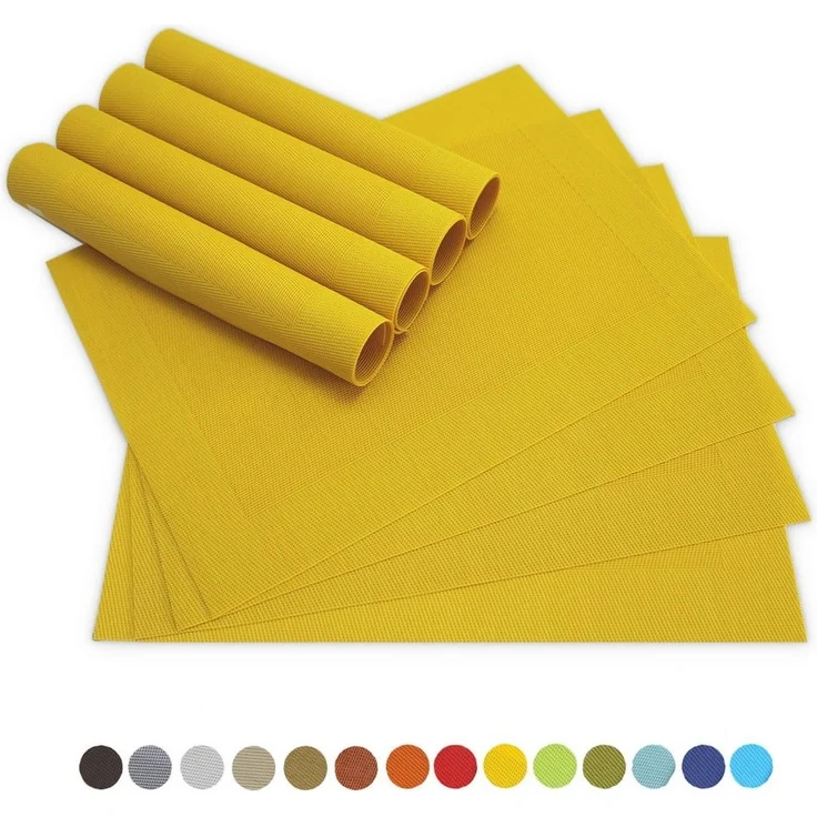 matches21 HOME & HOBBY Platzset Tischsets BORDA 8er Set Gelb als Tischuntersetzer, (8-St), Abwaschbare Platzsets als Tischunterlagen für Ess-Tisch Tisch-Deko – Bild 5