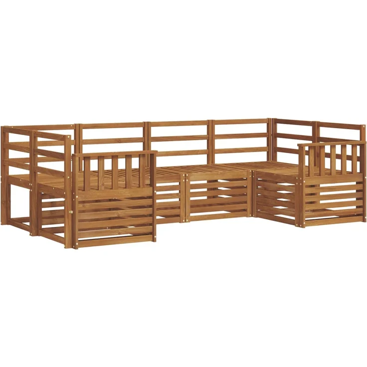 vidaXL Outdoor-Sofagarnitur 6 stk. 6-Sitzer Natur Massivholz Akazie 3375359 – Bild 2