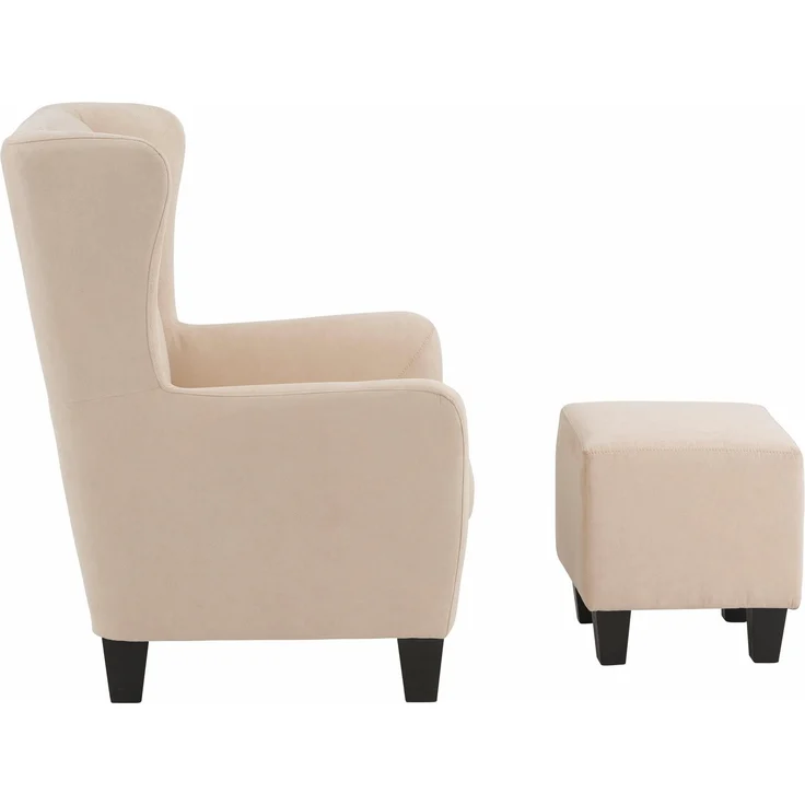 Home affaire Ohrensessel Chilly, Sessel mit Hocker und Federkern-Polsterung, (Set, 2-St, bestehend aus Sessel und Hocker), in Cord und Microfaser-Bezug, Unser Dauertiefpreis – Bild 2