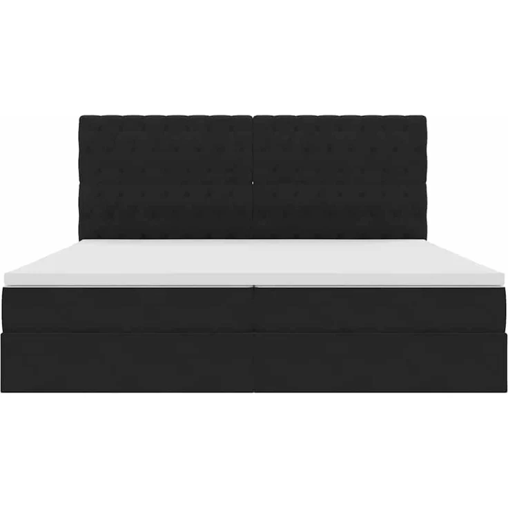 vidaXL Aufbewahrungsbett mit Matratze Schwarz 200 x 200 cm Samt 3372113 – Bild 7