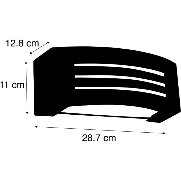Qazqa Außen-Wandleuchte Hurricane, ohne Leuchtmittel, E27, Schwarz, Modern, Edelstahl, 1-flammig – Bild 2