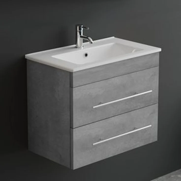 Alpenberger Badmöbel-Set Waschbecken mit Unterschrank - Waschbeckenunterschrank mit Schubladen, (Badezimmerschrank - Grau, Schrank Badschrank - 60 cm), Gäste WC & Badezimmer Set - Waschtisch mit Nano – Bild 6