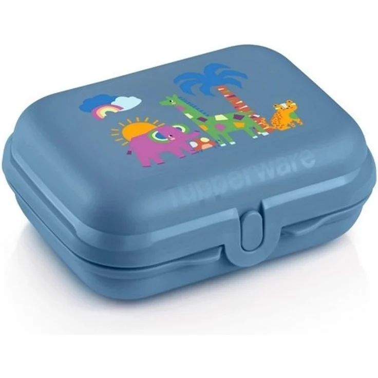 TUPPERWARE Vorratsdose Tupperware kleine Snackbox Safari für Kinder blau – Bild 2