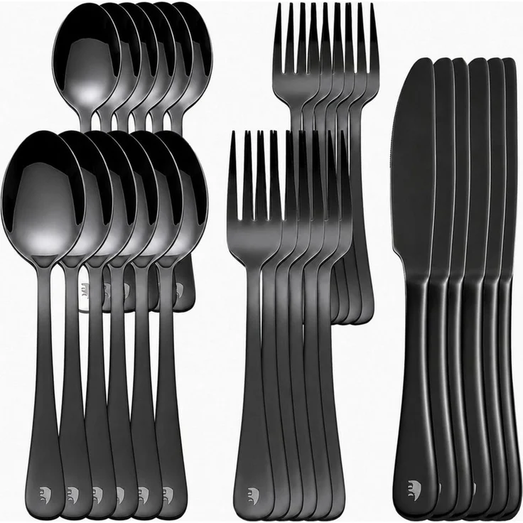 Roxlin Besteck-Set Roxlin Besteckset 30-tlg Plain Design Edelstahl, Gold/Schwarz/Silber – Bild 2