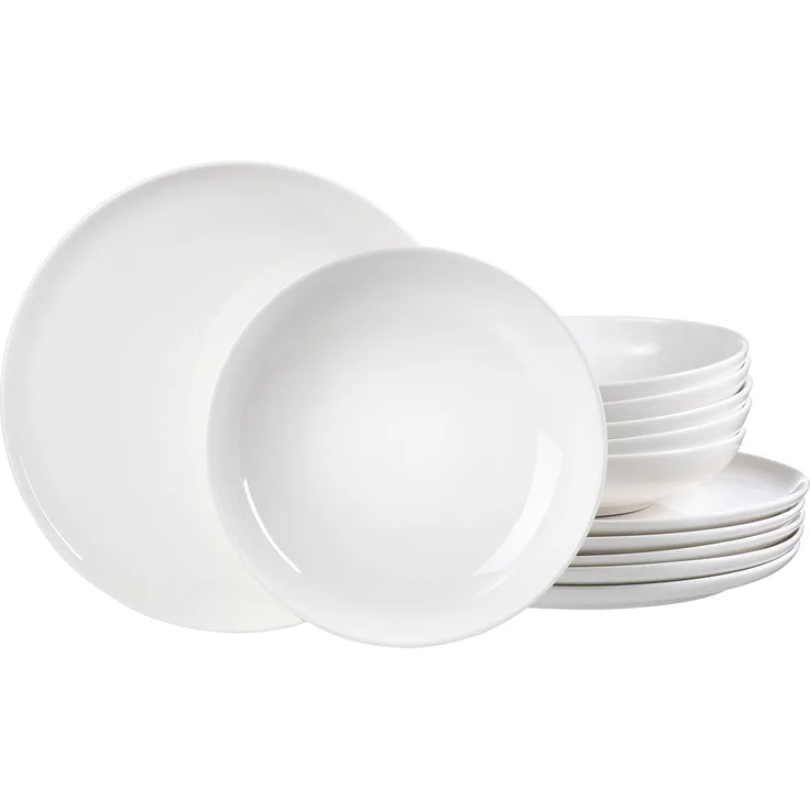 Ritzenhoff & Breker Tafelservice Skagen, 12-tlg, Geschirr, Service, Porzellan, Weiß, 407167