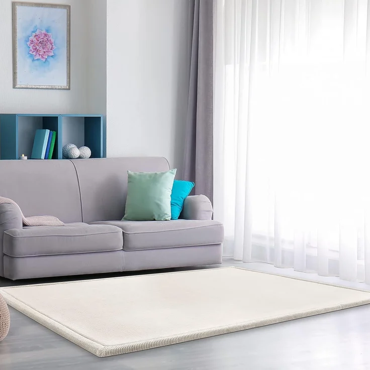 Paco Home Teppich Tatami 475, rechteckig, Höhe: 24 mm, Kurzflor, Uni-Farben, mit Memory Foam, waschbar – Bild 1