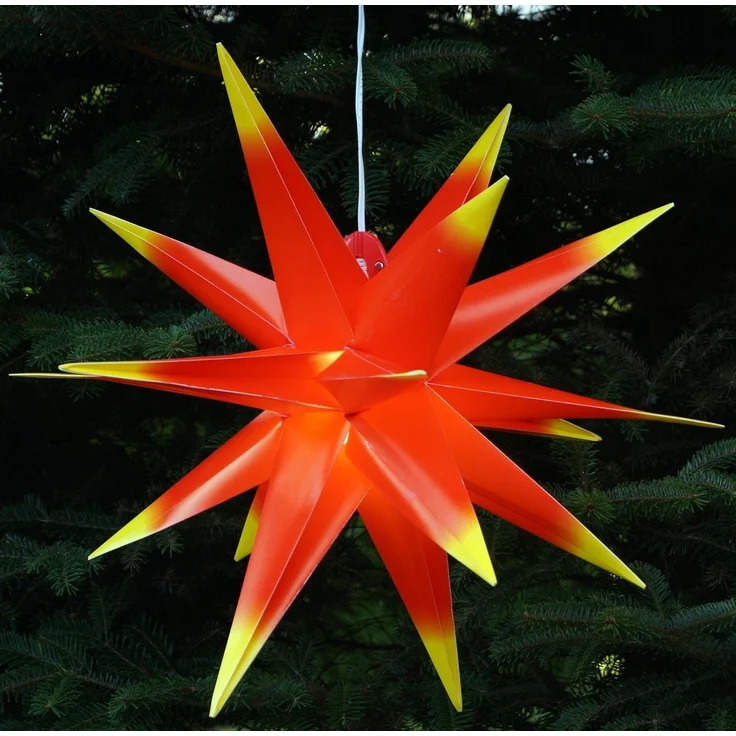 Guru-Shop LED-Stern für außen 3D Außenstern Kaspar, Weihnachtsstern,., Leuchtmittel inklusive
