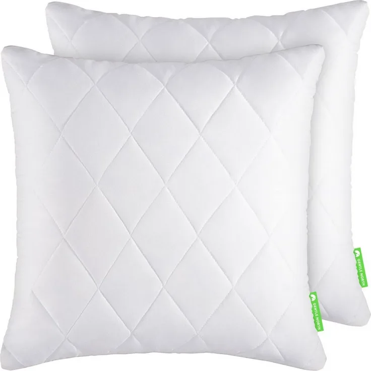 Gentle North Kopfkissen (30x30 cm groß) - 2er Set Kissen für Bett und als Dekokissen - Mit Reißverschluss für Füllung - Sofakissen - Zierkissen für Couch und Sofa - Ökotex - Waschbar bis 60° - Weiß