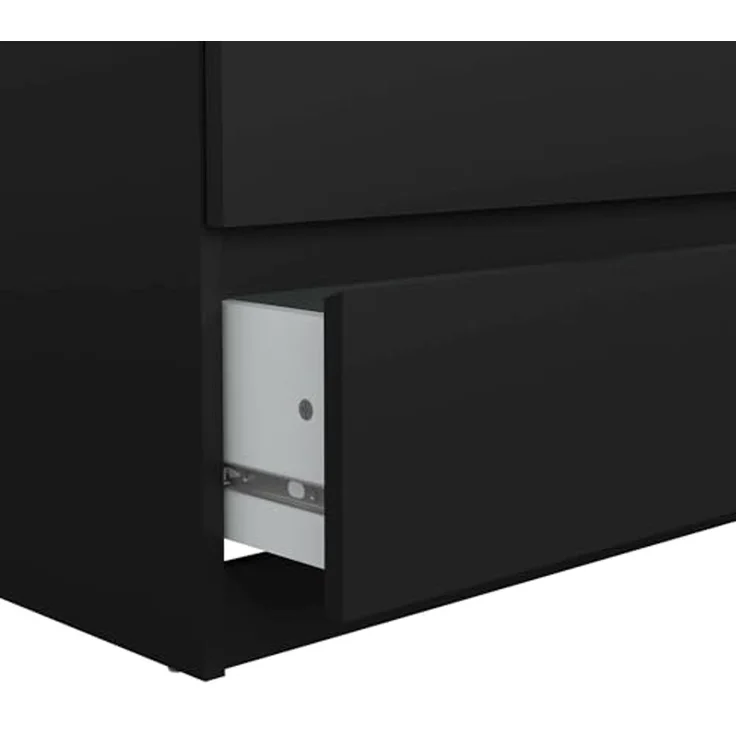 Dmora - Kommode Ingrid, Mehrzweckkommode, Schlafzimmerkommode, Schrank mit Schubladen, 154x50 h70 cm, Schwarz – Bild 4