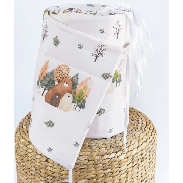 Loolay Bettnestchen Bärchen Familie Beige Baumwolle Atmungsaktives Babybett BETTUMRANDUNG, (Bett 140 x 70cm - 420, 210 cm, 120 x 60cm - 360, 180 cm, Babyausstattung Umrandung Kopfschutz Kantenschutz Bettschlange), PREMIUM Baby GESCHENK! 100% Bio Baumwo... – Bild 2