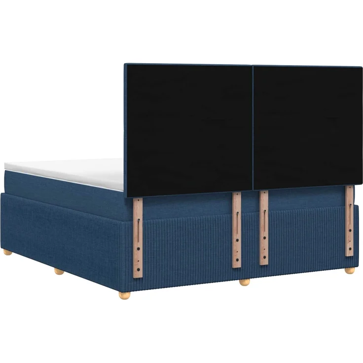 vidaXL LED Boxspringbett mit Matratze Blau 180 x 200 cm Stoff 3455929 – Bild 9