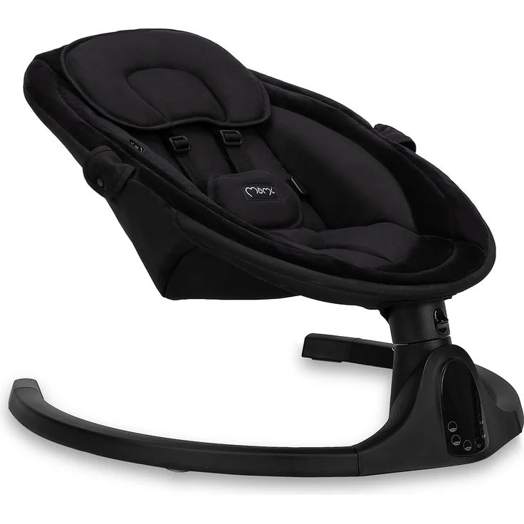 MoMi KENANI ONYX Babywippe für Babys bis 9 kg, mit LED-Display, Fernbedienung & Bluetooth für Smartphone, Batterie- oder Stromanschluss, mit 5-Punkt-Sicherheitsgurt, Bügel und Spielzeug – Bild 16