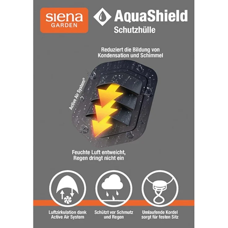 Siena Garden AquaShield Sitzgruppenhülle 220 x 150 x 100 cm hellgrau, 100% Polyester T44674 – Bild 2