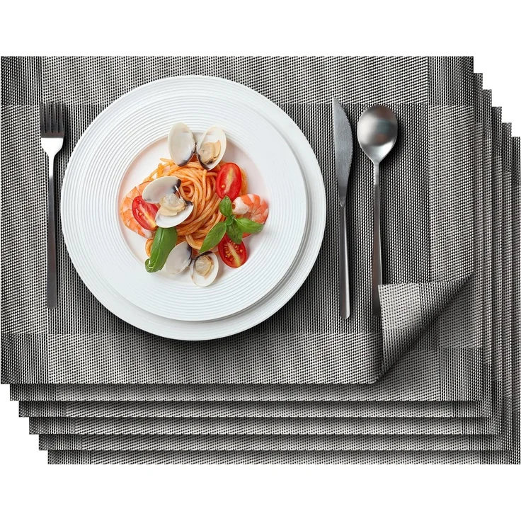 Loco Bird Platzset rechteckig aus PVC, (Tischset Abwischbar PVC-Untersetzer, 6-St, Waschbare Tischuntersetzer Platzdeckchen), Untersetzer PVC-Matte