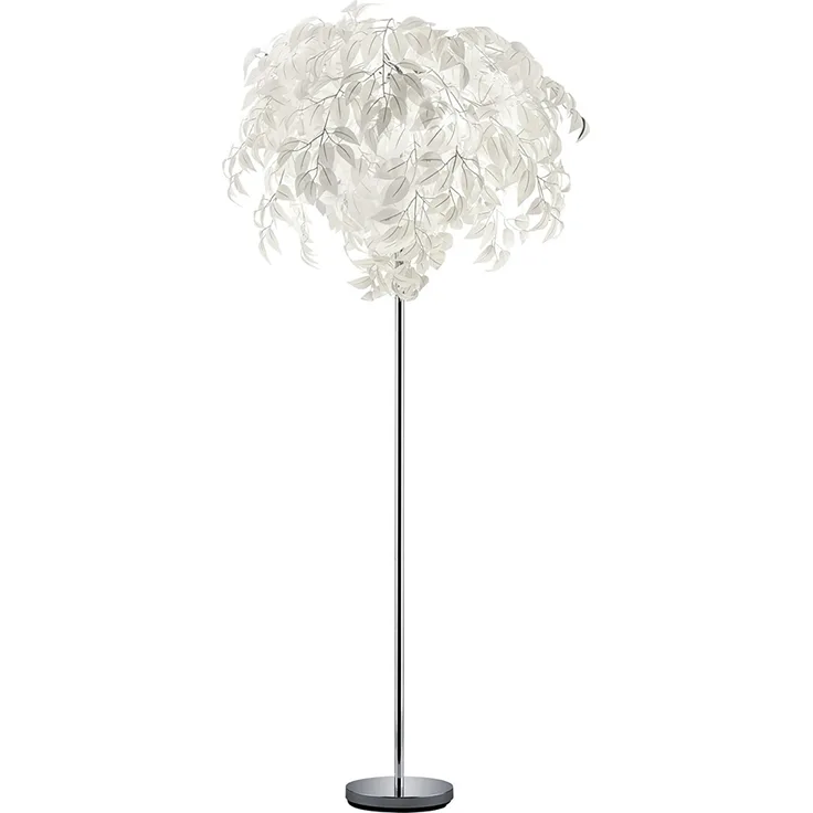 Reality Leuchten 'Leavy' Stehlampe, ohne Leuchtmittel inkl. Fußschalter, Metall / Kunststoff weiß, Höhe: 180 cm