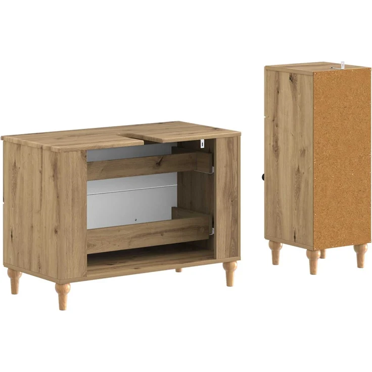 vidaXL 2-teiliges Badezimmer Schrank Set ALKMAAR Artisan-Eiche 3417674 – Bild 5