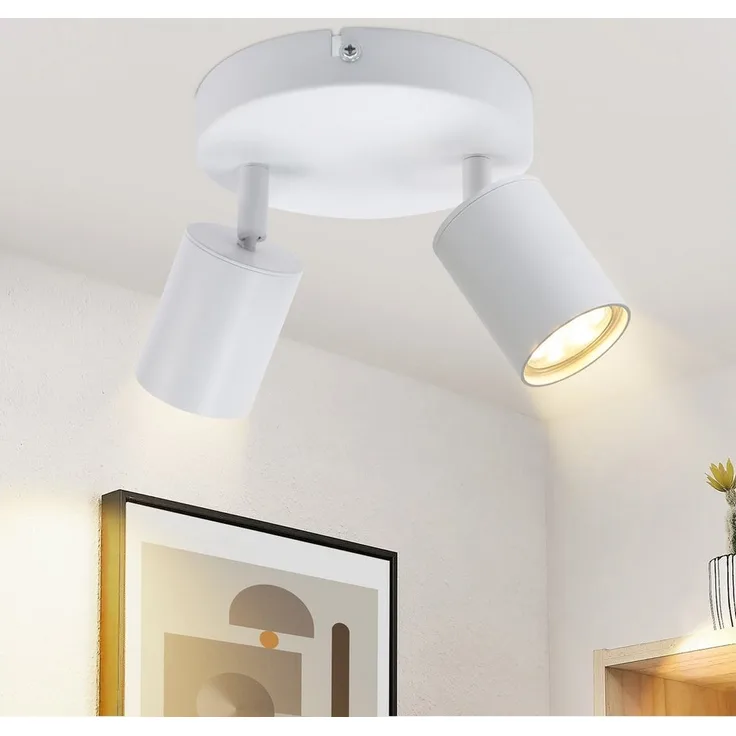 Nettlife Deckenstrahler 2 Flammig Schwarz GU10 Wohnzimmer Modern Deckenlampe Schwenkbar, Schwenkbar, LED wechselbar, Innen Rund Flur Deckenspot für Schlafzimmer Küche