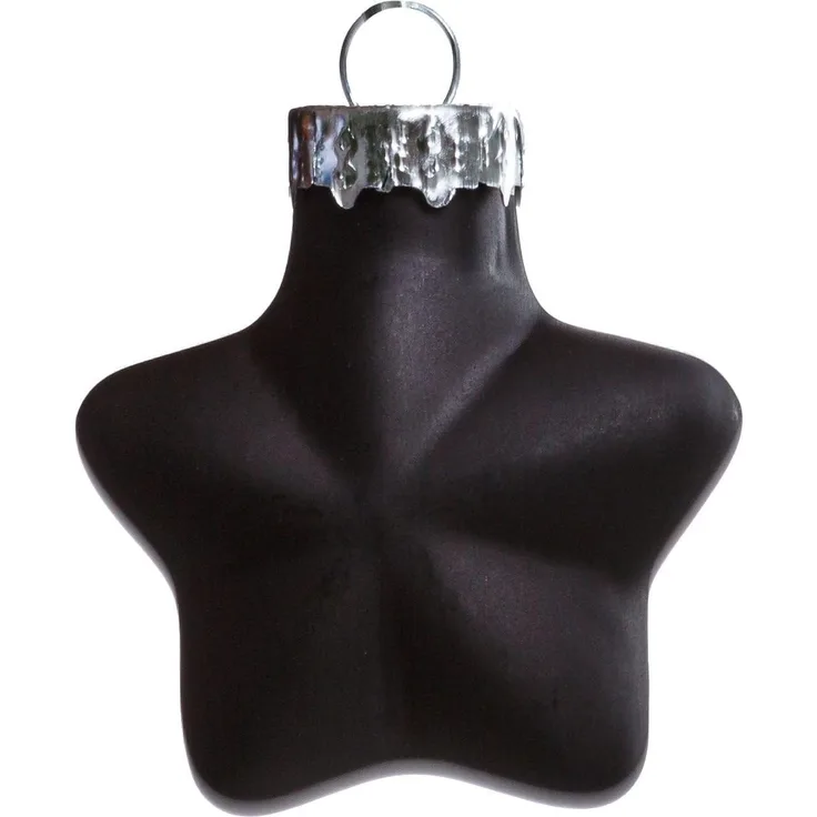 TrendLine Weihnachtskugeln Glas-Sterne 4 cm schwarz 12 Stück