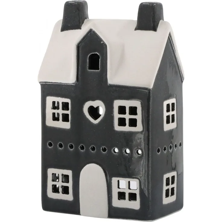 Chic Antique - Lichterhaus Teelichthaus Windlicht H18cm Schwarz Keramik 39115125