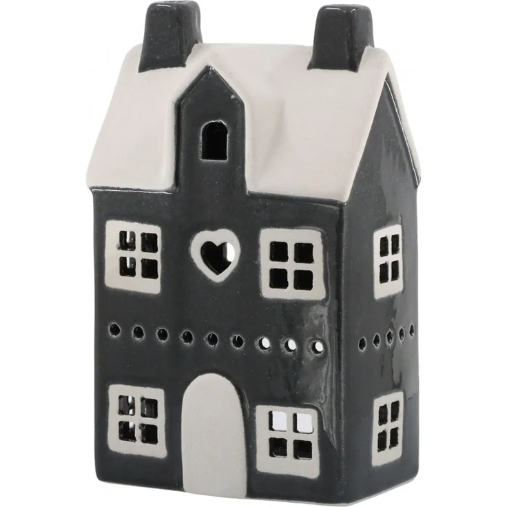 Chic Antique - Lichterhaus Teelichthaus Windlicht H18cm Schwarz Keramik 39115125