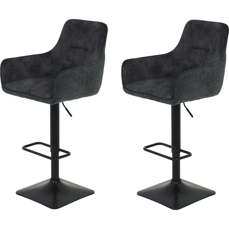 2er Set Barhocker Dora - Anthrazit – Bild 1