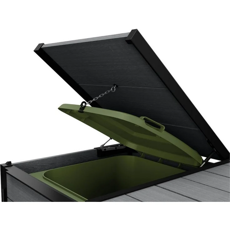 Keter Mülltonnenbox "Hide Away" 240 - 1200 Liter Anthrazit, Holzoptik, nathlos erweiterbar – Bild 3