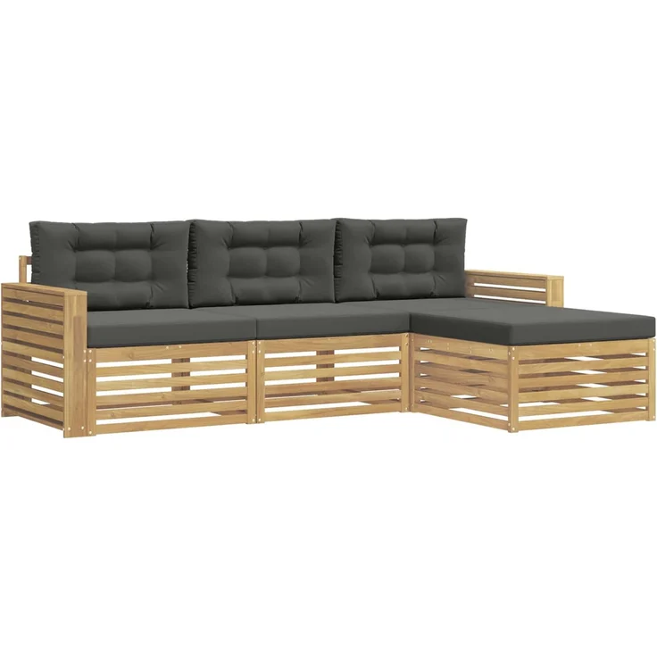 vidaXL Outdoor-Sofagarnitur 4 stk. 3-Sitzer Weiß und Anthrazit 3390292 – Bild 2