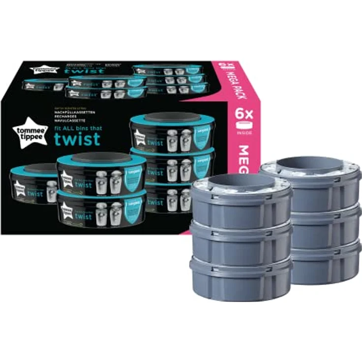 TOMMEE TIPPEE Nachfüllkassette Twis &Click + Sangenic Tec Windeleimer 6er Set – Bild 2