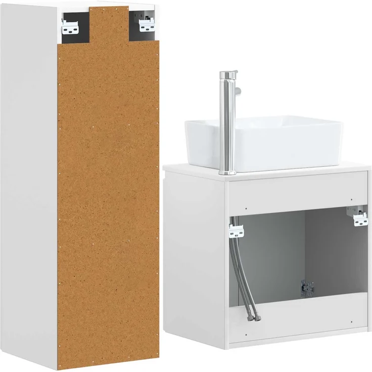 vidaXL Badezimmerschrank-Set 2 stk. Weiß 33 x 34,5 x 100 cm 3406123 – Bild 5