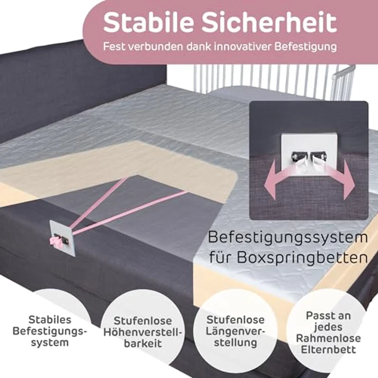 Babybay 'Boxspring' Beistellbett klarlackiert – Bild 5