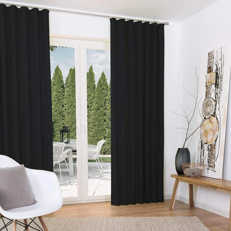 Beautissu Vorhang Amelie Luna, 2er Set Kräuselband Thermogardine 140x245cm – Bild 1