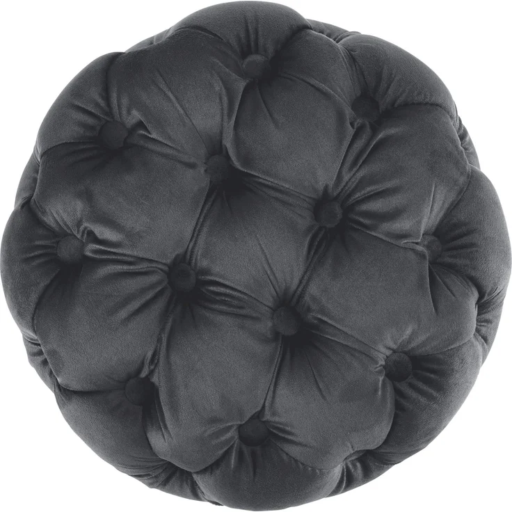 CLP Sitzhocker Drancy Samt mit Zierknöpfen,dunkelgrau M – Bild 6