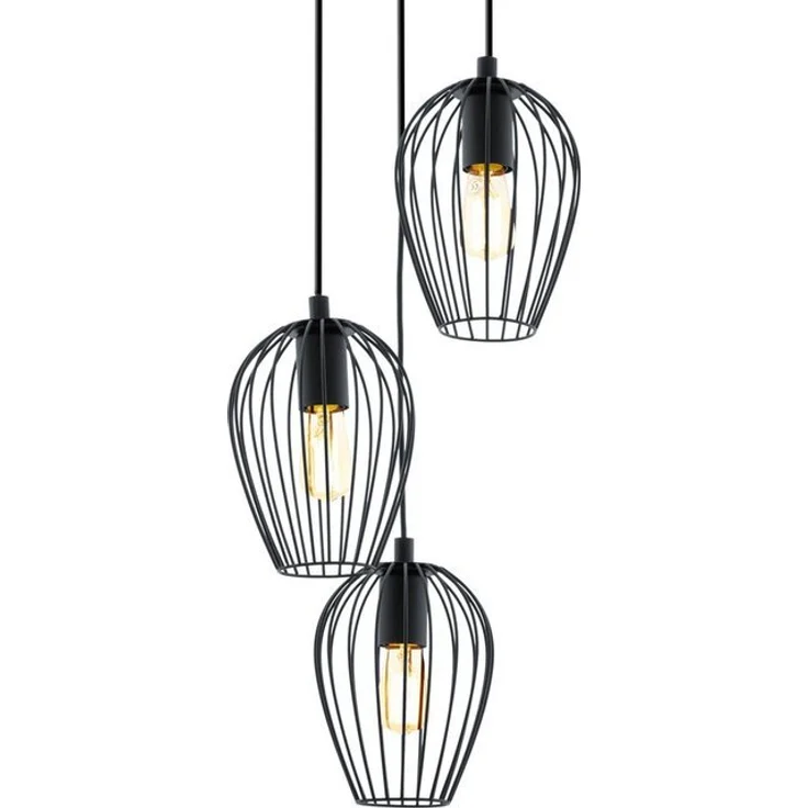 Eglo 49479 Hängeleuchte Newtown Stahl schwarz E27 3X40W H:110 Ø 38cm dimmbar – Bild 4