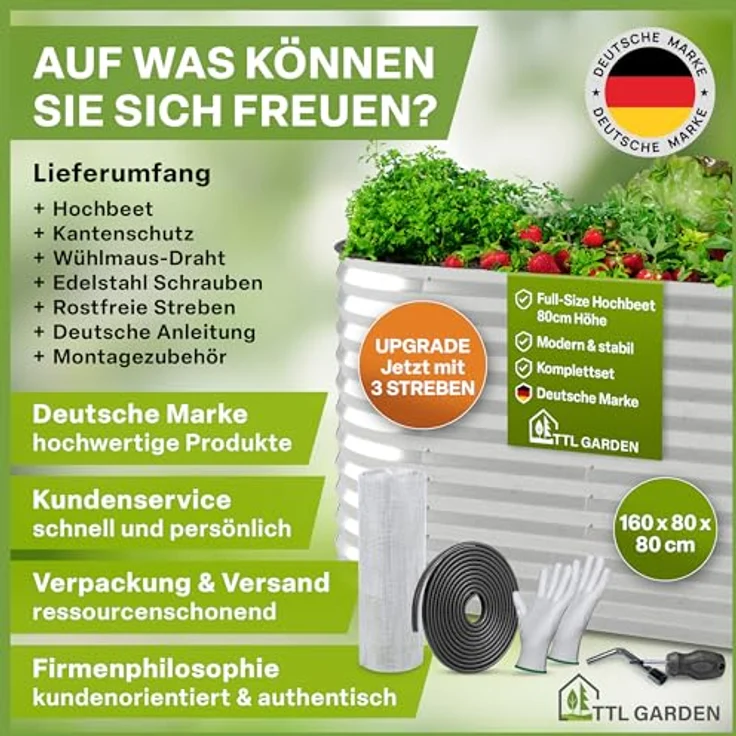 TTL Garden ovales Garten-Hochbeet "Spirit " silber verzinkt – Bild 8