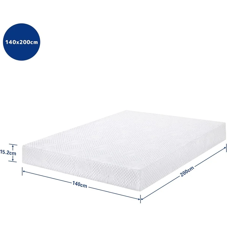 Olee sleep 15cm Memory Foam Matratze / Kaltgelschaum / Öko-Tex / CertiPUR-US / Komfortable Matratze / 3 Schichten / 140x200 cm / Full / Weiß – Bild 2