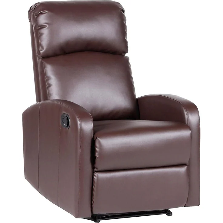 Svita 'Lex' Relaxsessel mit Liegefunktion, ergonomisch geformt, Kunstleder braun, 101 x 91 x 65 cm – Bild 1