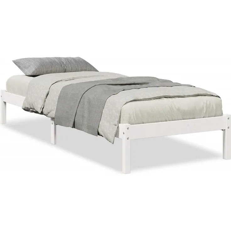 vidaXL Massivholzbett Extra Lang ohne Matratze Weiß 80x220 Kiefernholz 852415