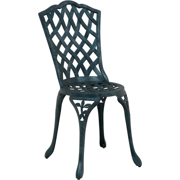 2er Set Gartenstuhl, Balkonstuhl Grün 39 x 40 x 87 cm Aluminium – Bild 3